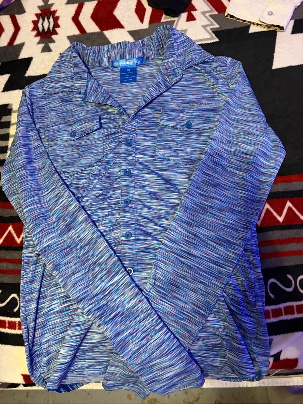 Canyon River Blues Men's Blue Space-Dye Button-Down Shirt